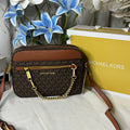 Michael Kors Jet Set Large Logo Crossbody with chain